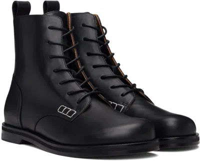 Jw Anderson Lace-up Leather Boots In Black