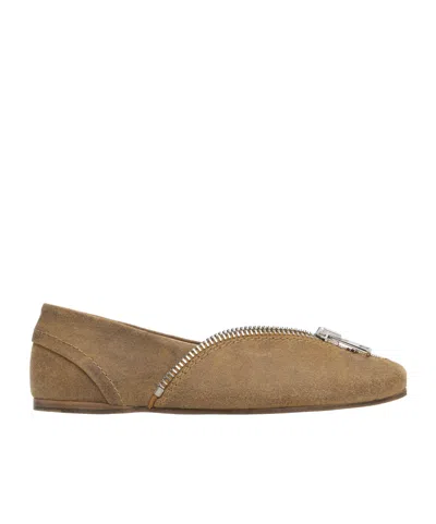 Jw Anderson Tan Biker Ballerina Flats In Brown