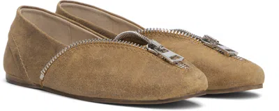 Jw Anderson Tan Biker Ballerina Flats In Brown
