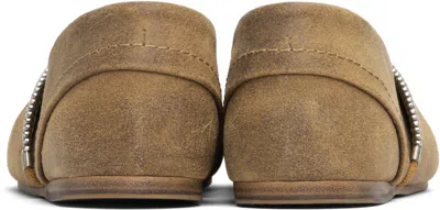 Jw Anderson Tan Biker Ballerina Flats In Brown