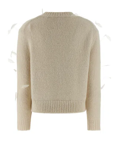 Jil Sander Feather Sweater In Neutral