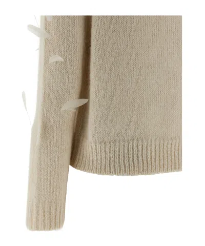 Jil Sander Feather Sweater In Neutral