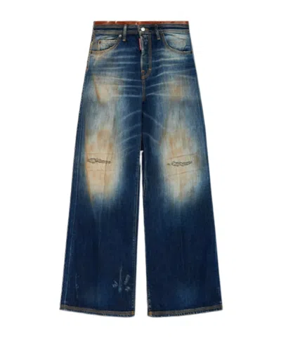 Dsquared2 Jeans With Belt Loops In Blue