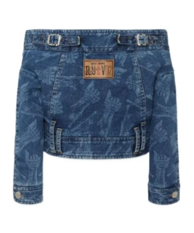 Dsquared2 X Vaquera Off-shoulder Zip-fastening Jacket In Blue