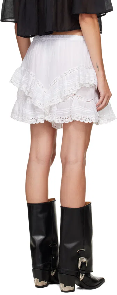 Isabel Marant Étoile Geana Tiered Ruffled Lace-trimmed Cotton-voile Shorts In White