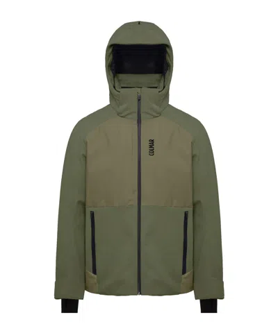 Colmar Hooded Ribbed Ski Jacket In Green