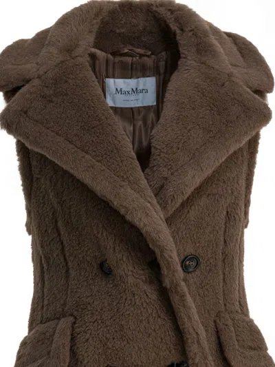 Max Mara Sleeveless Jacket In Alpaca Jackets And Coats Brown In Brown