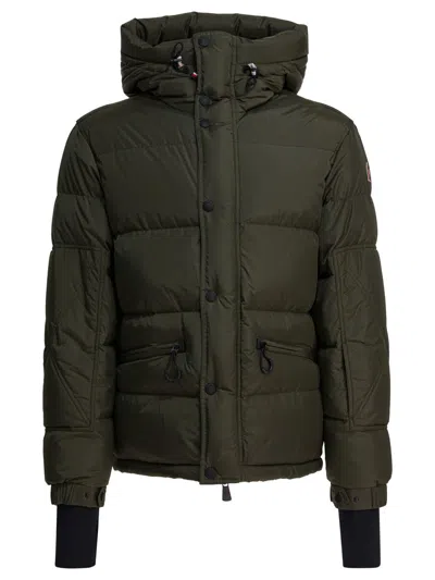 Moncler Grenoble Short Down Jacket With Hood In Green
