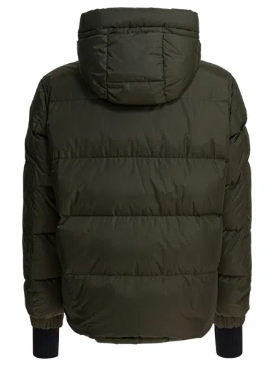 Moncler Grenoble Short Down Jacket With Hood In Green