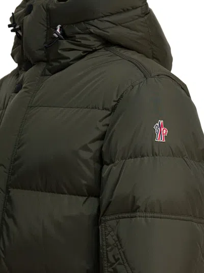Moncler Grenoble Short Down Jacket With Hood In Green