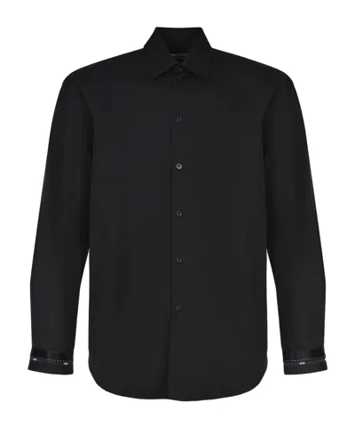 Msgm Long-sleeved Shirt In Black