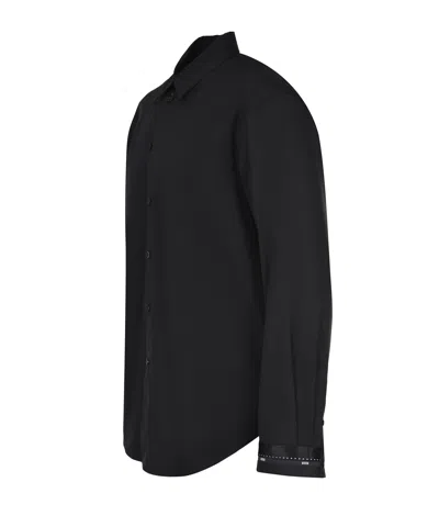 Msgm Long-sleeved Shirt In Black