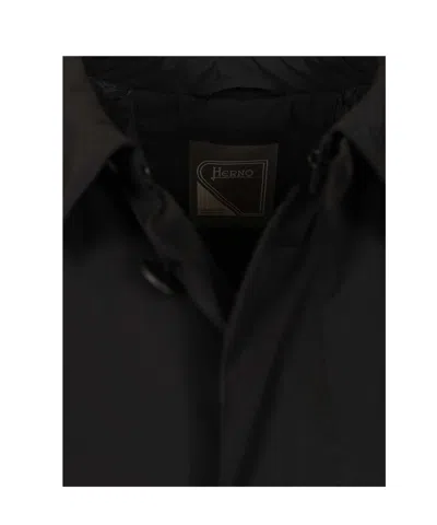 Herno Men Prometeo Padded Nylon Trench Coat In Black