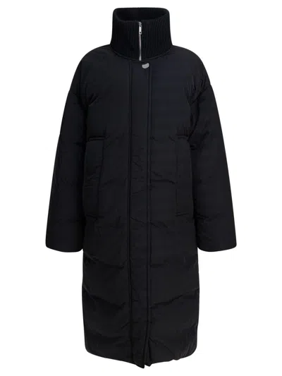 Sportmax Long Anti-drip Down Jacket Jackets And Coats Black In Black
