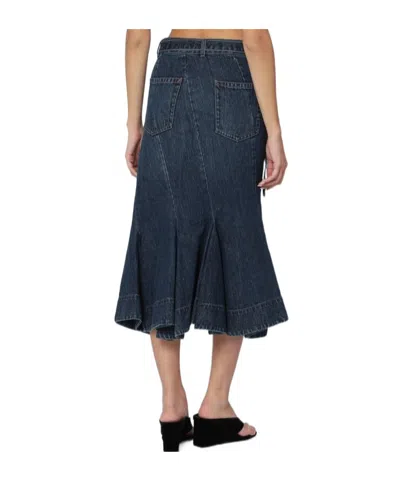 Sacai Asymmetric Denim Skirt In Blue