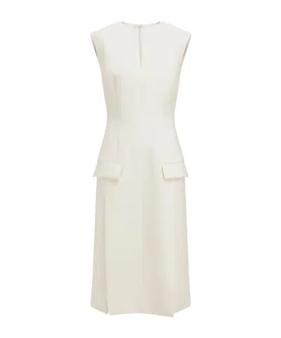 Ferragamo Pleated Sleeveless Mini Dress In White