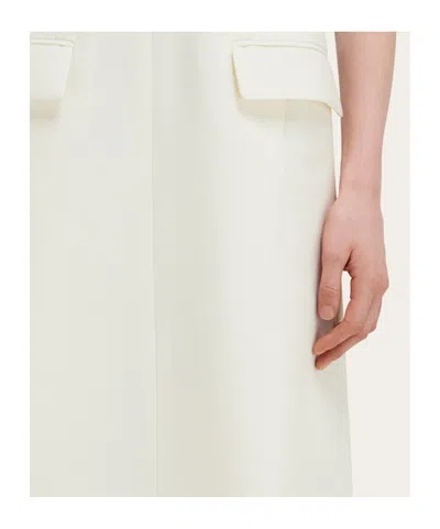 Ferragamo Pleated Sleeveless Mini Dress In White