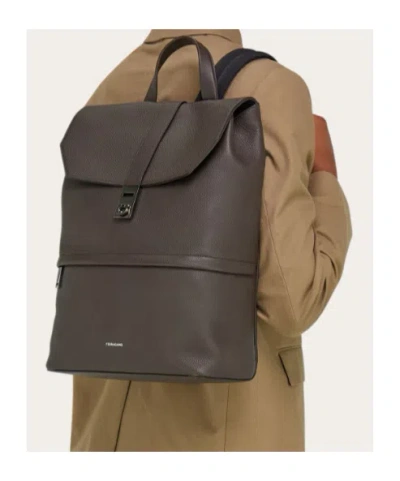 Ferragamo Gancini-buckle Zipped Backpack In Black