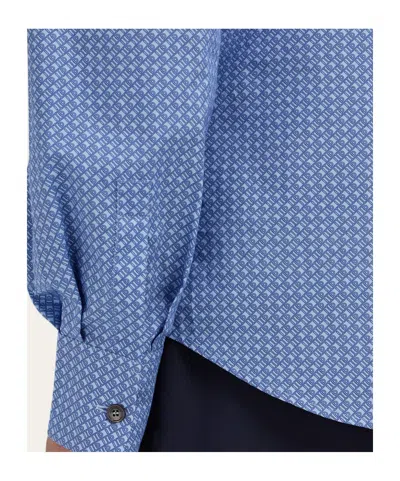 Ferragamo Monogram Print Shirt In Blue