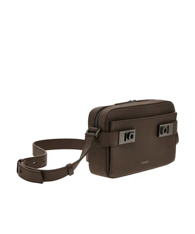Ferragamo East-west Gancini-buckle Leather Messenger Bag In Brown
