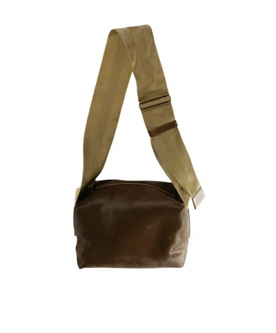 Uma Wang Medium Leather Shoulder Bag In Brown