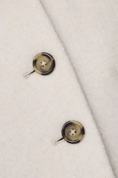 Bash Lapel Long-sleeved Coat In White