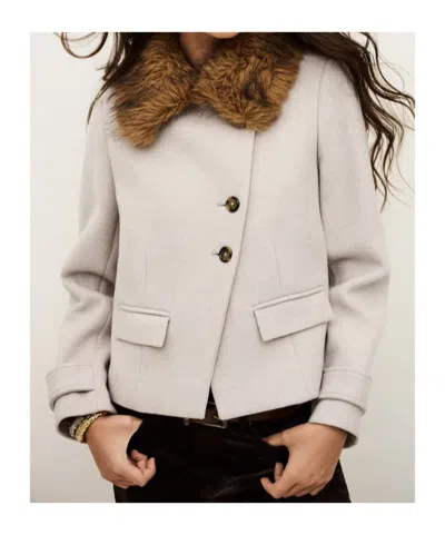 Bash Lapel Long-sleeved Coat In White