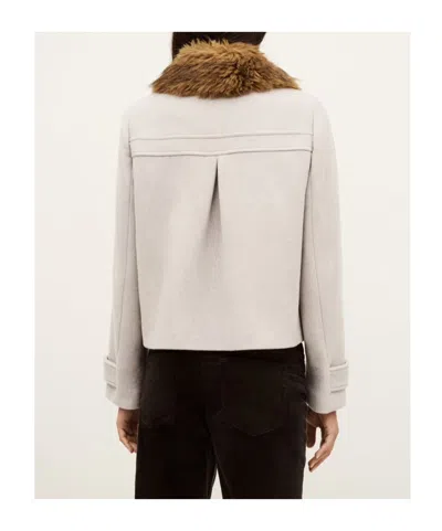 Bash Lapel Long-sleeved Coat In White