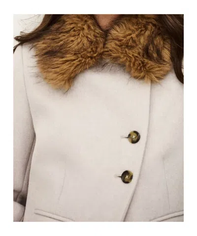 Bash Lapel Long-sleeved Coat In White