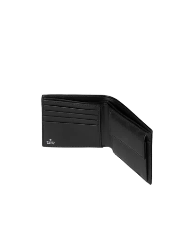 Gucci Compact Bi-fold Wallet Metal Clamp In Black