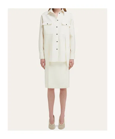 Ferragamo Chest-pocket Button-fastening Shirt In Neutral