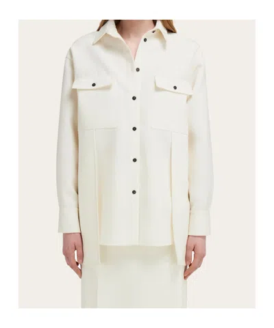 Ferragamo Chest-pocket Button-fastening Shirt In Neutral