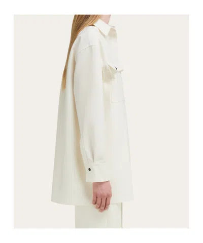 Ferragamo Chest-pocket Button-fastening Shirt In Neutral