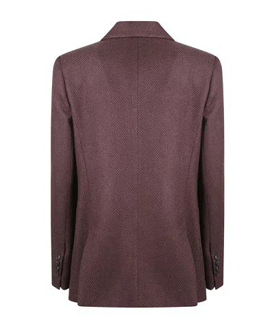 Eleventy Double-breasted Long Sleeve Suit Jacket In Brown