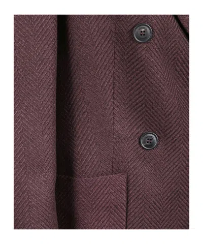 Eleventy Double-breasted Long Sleeve Suit Jacket In Brown