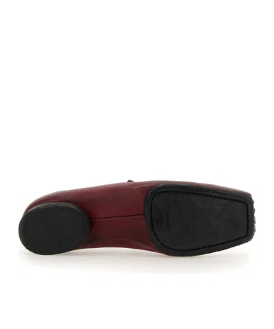 Uma Wang Deep Red Carbon Fiber Flats In Brown