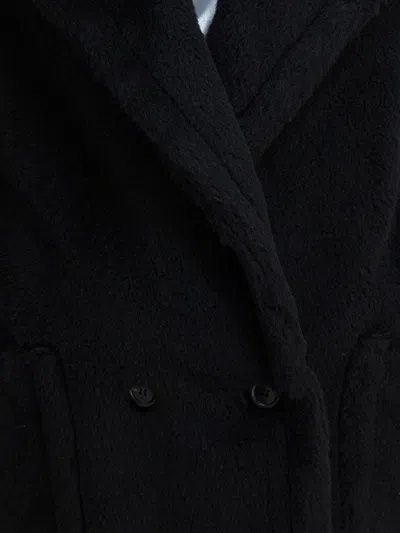 Max Mara Bormida Double-breasted Teddy Vest In Black