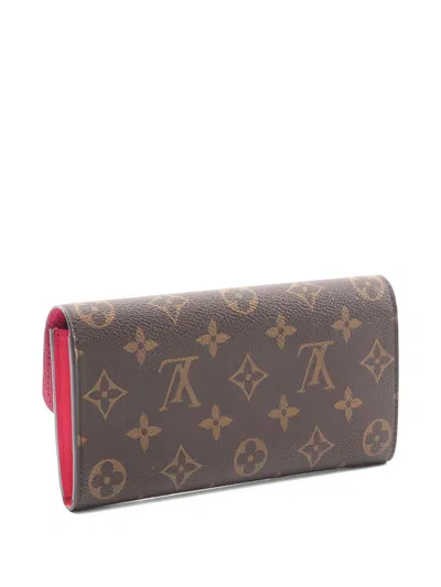 Pre-owned Louis Vuitton 2016 Emily Monogram Bifold Wallet In Brown