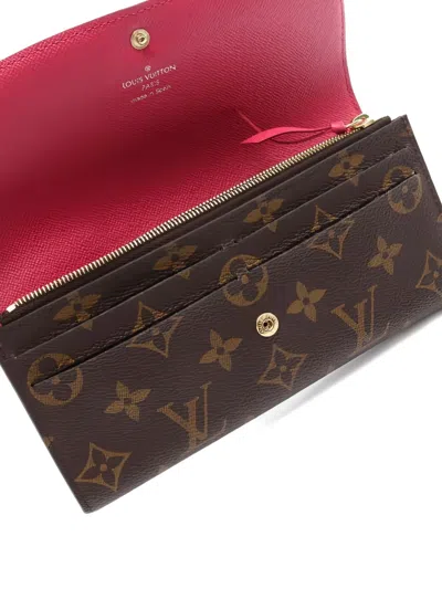 Pre-owned Louis Vuitton 2016 Emily Monogram Bifold Wallet In Brown