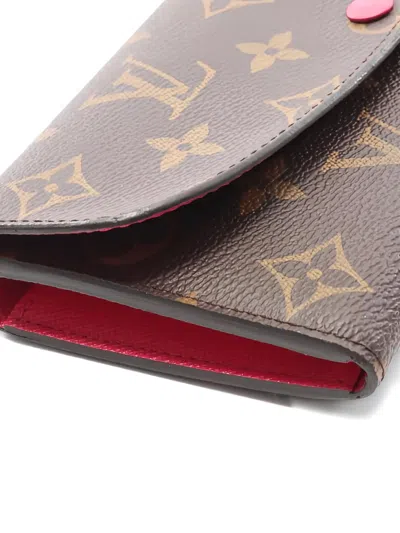 Pre-owned Louis Vuitton 2016 Emily Monogram Bifold Wallet In Brown