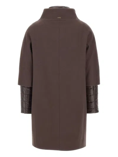 Herno Detachable-panels Virgin-wool Coat Clothing In Animal Print