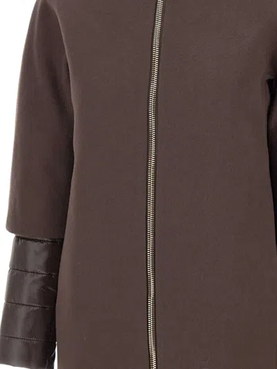 Herno Detachable-panels Virgin-wool Coat Clothing In Animal Print