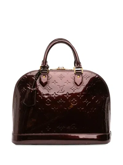 Pre-owned Louis Vuitton 2012 Monogram Vernis Alma Pm Handbag In Purple