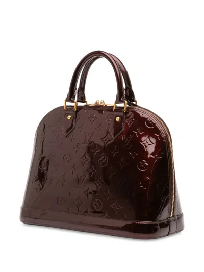 Pre-owned Louis Vuitton 2012 Monogram Vernis Alma Pm Handbag In Purple