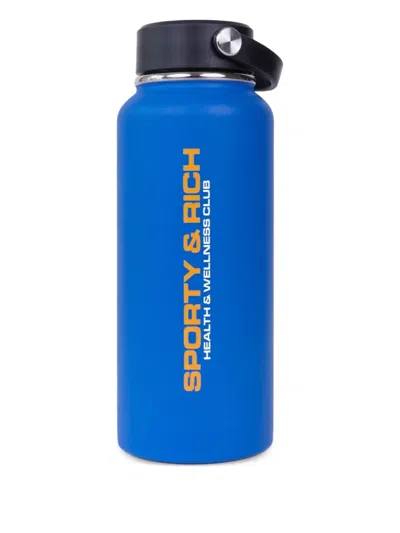 Sporty And Rich Logo-print Water Bottle In Blue