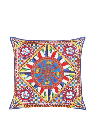 Dolce & Gabbana Large Patterned Cushion (75cm X 75cm) In Multi