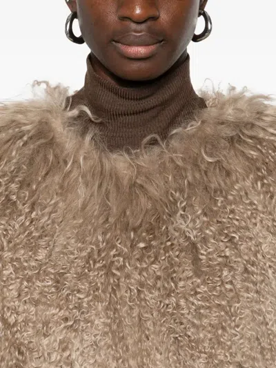 Halfboy Shaggy-texture Sleeveless Coat In Neutral