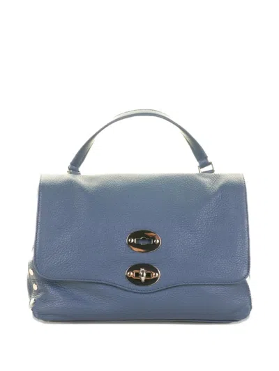Zanellato Small Postina Leather Tote Bag In Blue