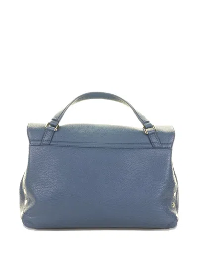 Zanellato Small Postina Leather Tote Bag In Blue