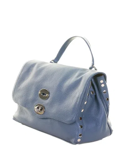 Zanellato Small Postina Leather Tote Bag In Blue